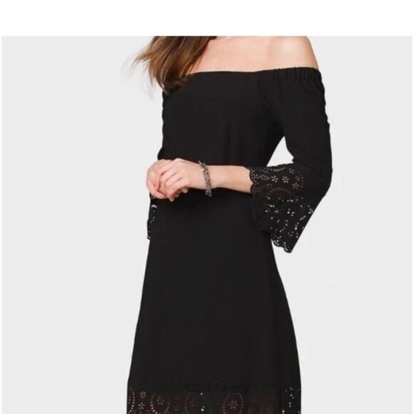 Roz & Ali Women's Dress Off-the-Shoulder Black  XS Whimsigoth Dark Romantic - Picture 3 of 8